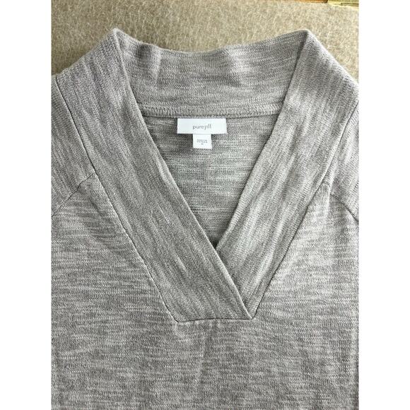 Pure Jill J.Jill Tunic Sweater Sz Medium Gray Raglan Sleeve V-Neck Relaxed Long - Picture 3 of 6